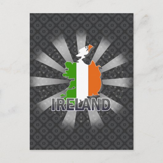 アイルランド国旗の地図2.0 ポストカード (正面)