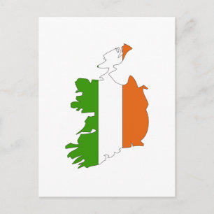 アイルランド国旗の地図 ポストカード