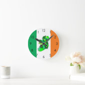 アイルランド国旗の地図 ラウンド壁時計 (ホーム)