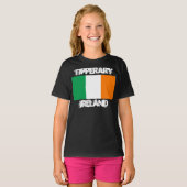 アイルランド国旗の女の子とティペラリー，アイルランド Tシャツ (正面フル)