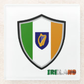アイルランド国旗の紋章 ガラスコースター (正面)