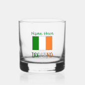 アイルランド国旗の緑の個人用設定 ウイスキーグラス (正面)