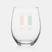 アイルランド国旗の緑の個人用設定 ステムなしワイングラス (裏面)