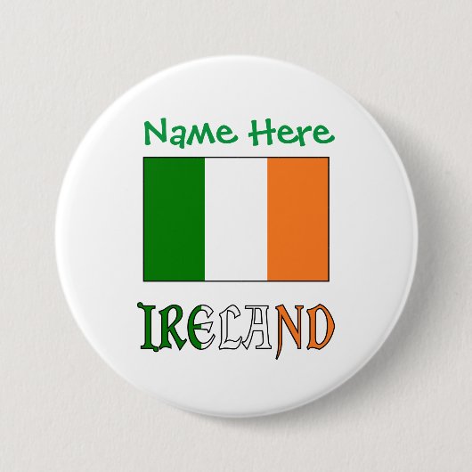 アイルランド国旗の緑の個人用設定 缶バッジ (正面)