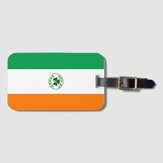 アイルランド国旗の背景 ラゲッジタグ (正面横)