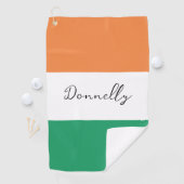 アイルランド国旗の色アイルランドの姓カスタム名 ゴルフタオル (インサイチュ)