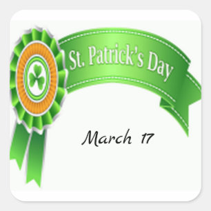 アイルランド国旗の色Saint patricks day・ロゼット スクエアシール