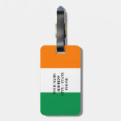 アイルランド国旗の荷物タグ(バッグとスーツケース) ラゲッジタグ (裏面縦)
