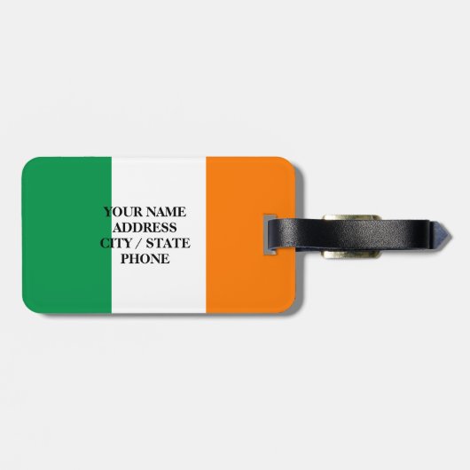 アイルランド国旗の荷物タグ(バッグとスーツケース) ラゲッジタグ (裏面横)