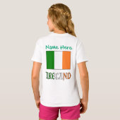 アイルランド国旗の遺産を身に着けた女の子の Tシャツ (裏面フル)