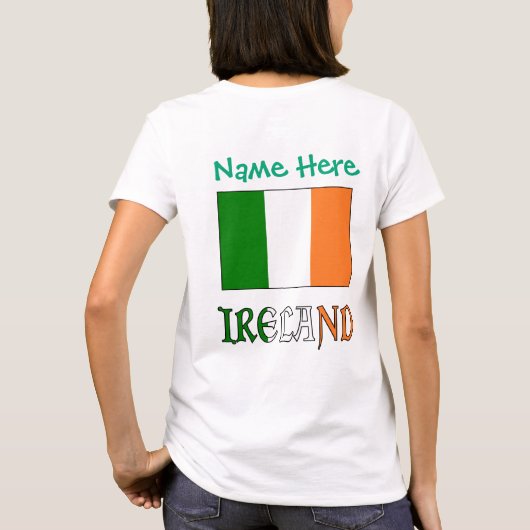 アイルランド国旗の遺産 女性用 Tシャツ (裏面)