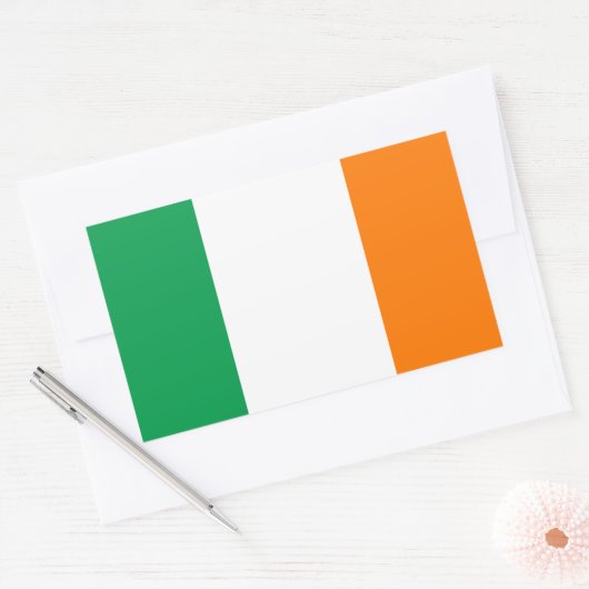 アイルランド国旗の長方形光沢シール 長方形シール (封筒)