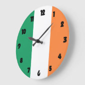 アイルランド国旗の黒い脂肪数wccnt ラージ壁時計 (傾斜)