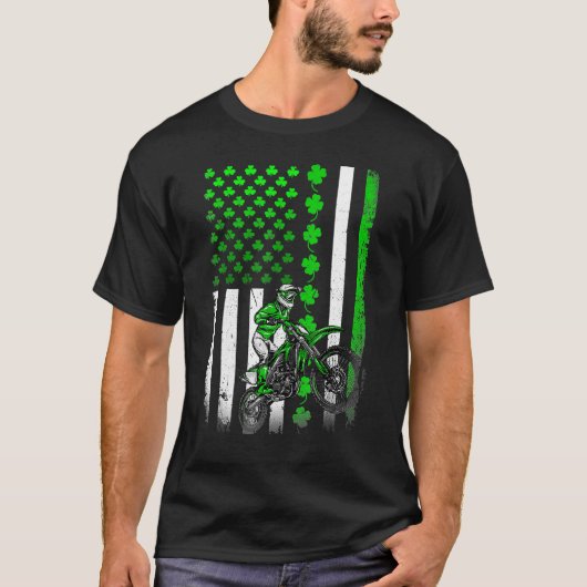 アイルランド国旗のSt patricks dayシャツFor Moto Tシャツ (正面)