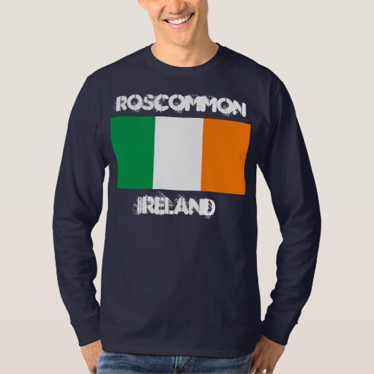 アイルランド国旗を持つアイルランド、ロスコモン Tシャツ (正面)