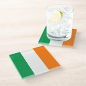 アイルランド国旗を持つガラスコアスター ガラスコースター (アングル)
