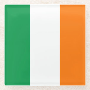 アイルランド国旗を持つガラスコアスター ガラスコースター