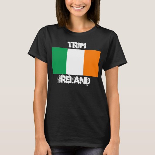 アイルランド国旗を持つトリム Tシャツ (正面)