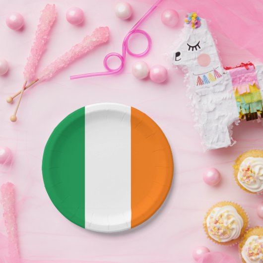 アイルランド国旗を持つ愛国的紙プレート ペーパープレート (パーティー)