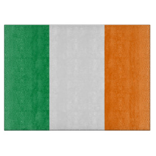 アイルランド国旗を掲げたガラス板 カッティングボード