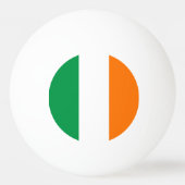 アイルランド国旗を掲げたピンポンの特別球団 卓球ボール (正面)