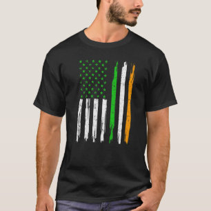 アイルランド国旗アイリッシュアメリカン国旗ヴィンテージセントパトリック Tシャツ