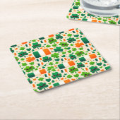 アイルランド国旗アイリッシュシャムロックケルトSt patricks day スクエアペーパーコースター (アングル)
