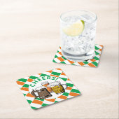 アイルランド国旗アイリッシュビール スクエアペーパーコースター (インサイチュ)