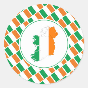 アイルランド国旗アイルランドの地図スタイリッシュ愛国心 ラウンドシール
