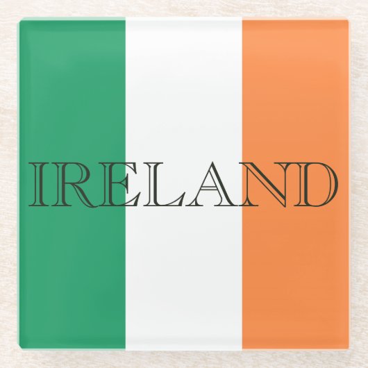 アイルランド国旗アイルランド ガラスコースター (正面)