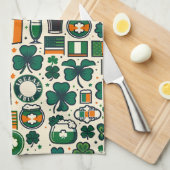 アイルランド国旗アイルランドSaint patricks dayスレイント キッチンタオル (四つ折り)