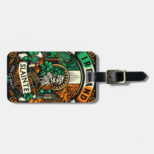 アイルランド国旗アイルランドSaint patricks dayスレイント ラゲッジタグ (正面横)