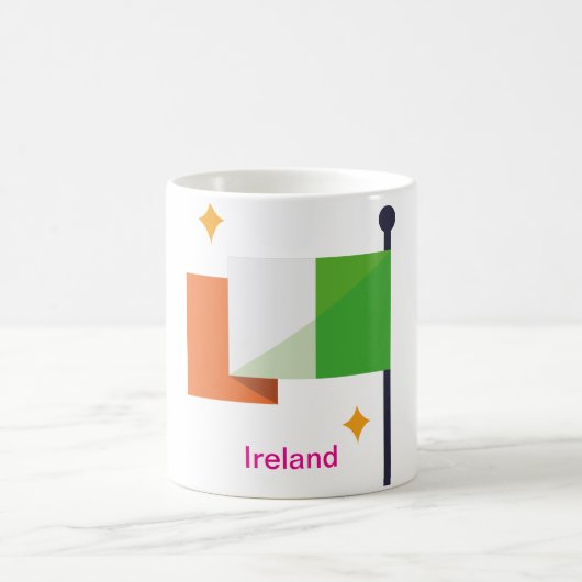 アイルランド国旗オンポールマグカップ コーヒーマグカップ (中央)