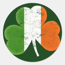 アイルランド国旗クラシックシャムロック ラウンドシール