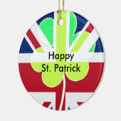 アイルランド国旗シャムロッククローバーセントパトリックUK セラミックオーナメント (左)