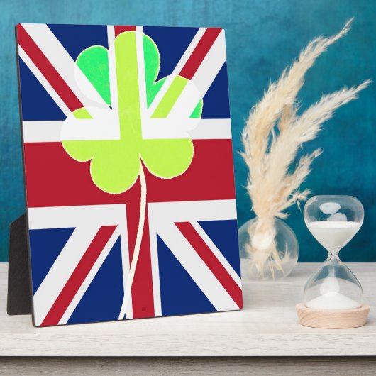 アイルランド国旗シャムロッククローバーセントパトリックUK フォトプラーク (側面)