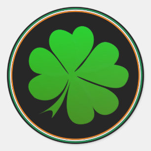 アイルランド国旗ステッカー, シャムロック, ラッキー, アイルランド ラウンドシール