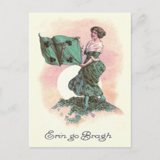 アイルランド国旗ハープ・シャムロック ポストカード (正面)