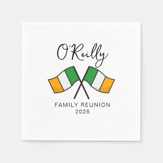 アイルランド国旗ファミリーリユニオン スタンダードカクテルナプキン (正面)