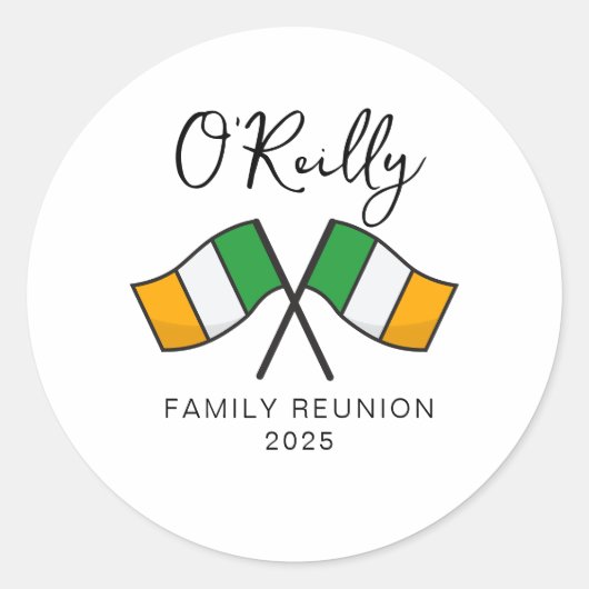 アイルランド国旗ファミリーリユニオン ラウンドシール (正面)