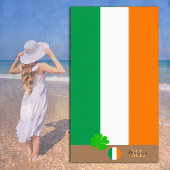 アイルランド国旗モノグラムの&アイルランド ビーチタオル