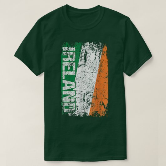 アイルランド国旗ヴィンテージレトロアイルランド Tシャツ (デザイン正面)