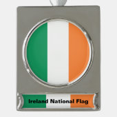 アイルランド国旗、アイルランド標準、バナー シルバープレートバナーオーナメント (正面)