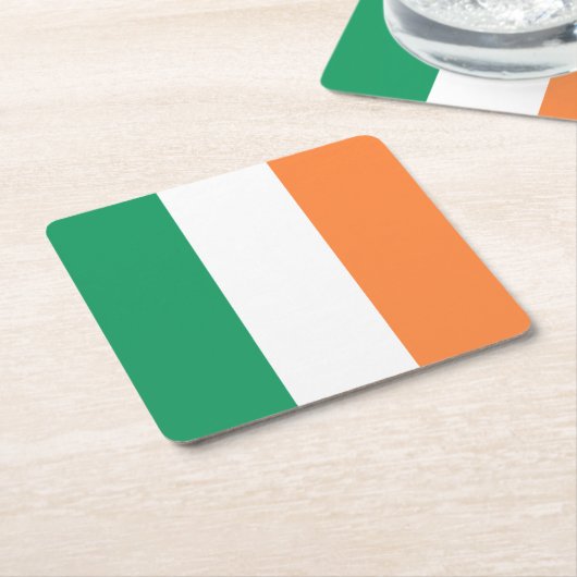 アイルランド国旗、アイルランド標準、バナー スクエアペーパーコースター (アングル)