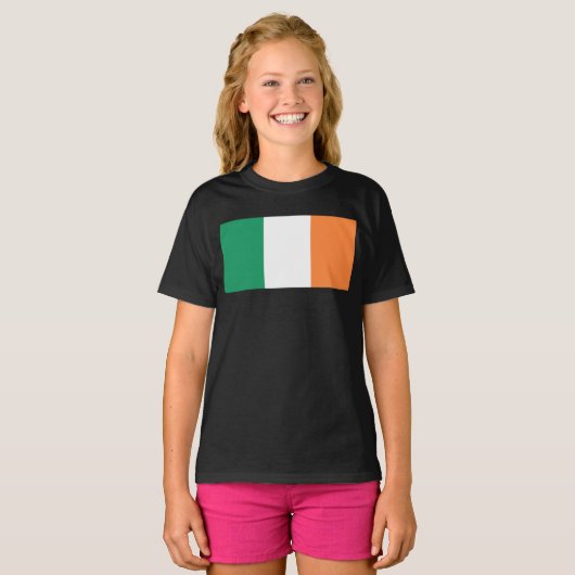 アイルランド国旗、アイルランド標準、バナー Tシャツ (正面フル)