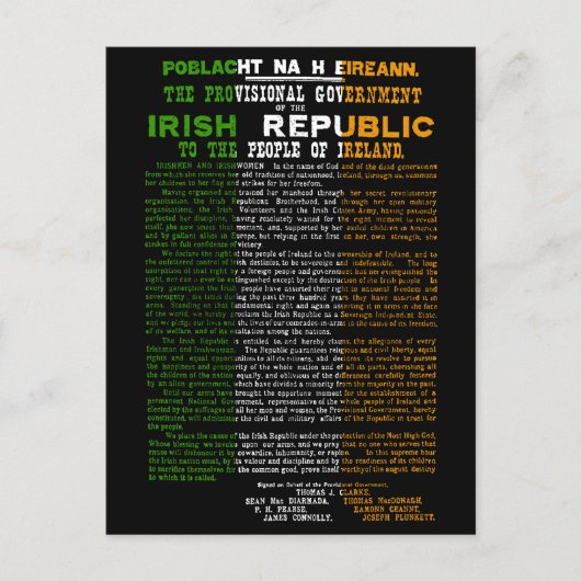 アイルランド国旗 イースター・ライジング 1916年宣言 シーズンポストカード (正面)