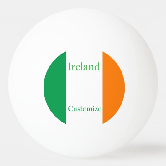 アイルランド国旗 サンダーの入り江 卓球ボール (正面)