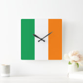 アイルランド国旗 スクエア壁時計 (ホーム)