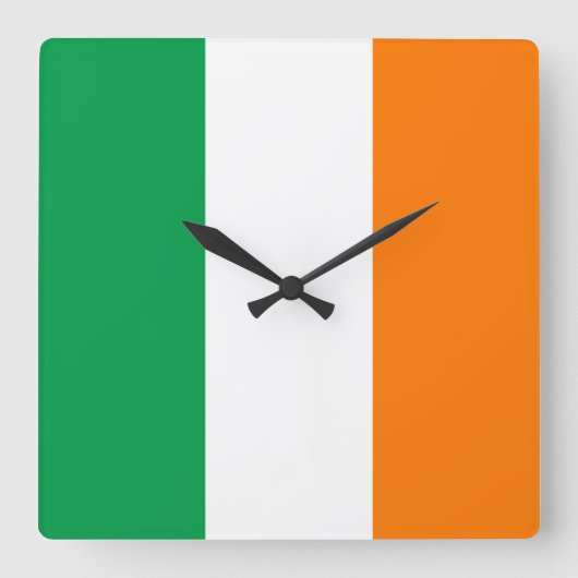 アイルランド国旗 スクエア壁時計 (正面)