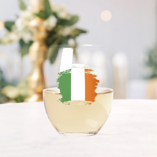 アイルランド国旗 ステムなしワイングラス (インサイチュ (ウェディング))